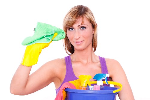 Professional office cleaning in a modern reception area