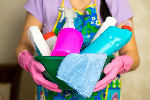 Professional cleaner working in a Kingston upon Thames home