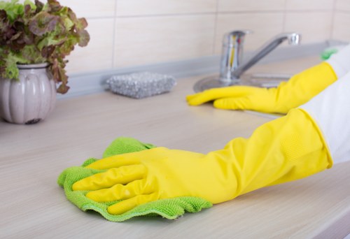 Office cleaning team maintaining shared workplace areas