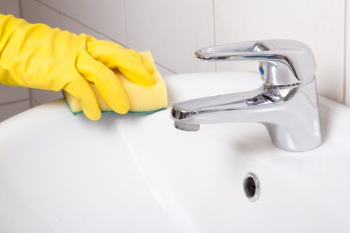Detail cleaning in a newly renovated empty room