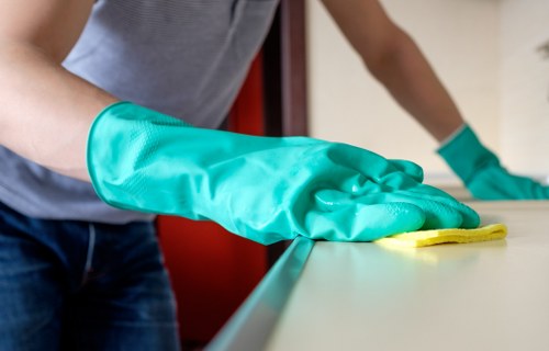 Deep house cleaning service in a modern kitchen